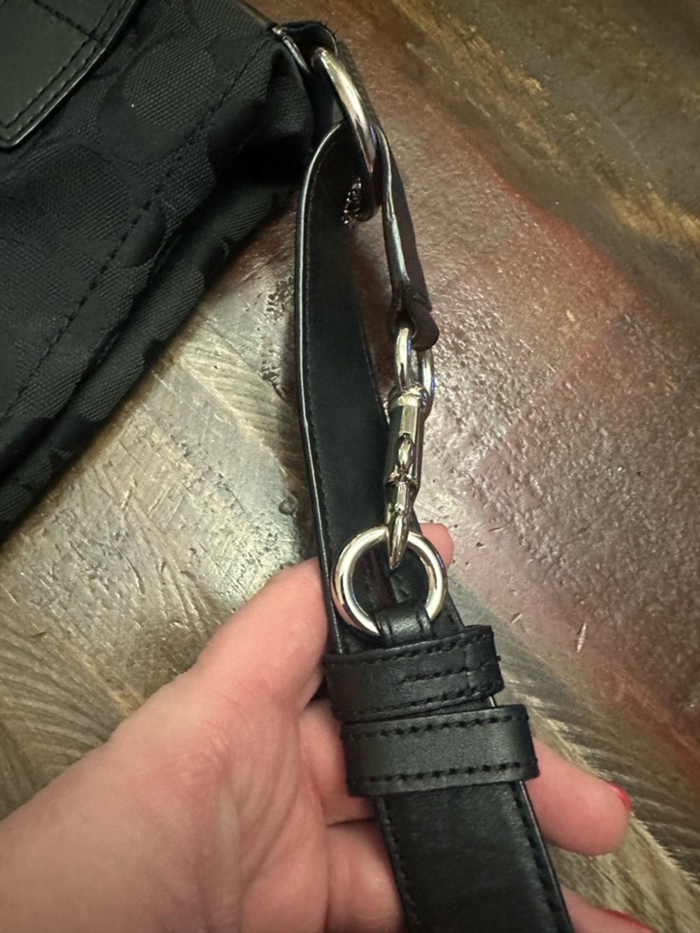 Coach Black Crossbody Bag with Signature Pattern - Picture 10 of 10